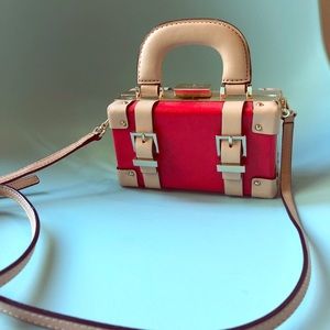 RARE Kate Spade red purse- mini suitcase crossbody